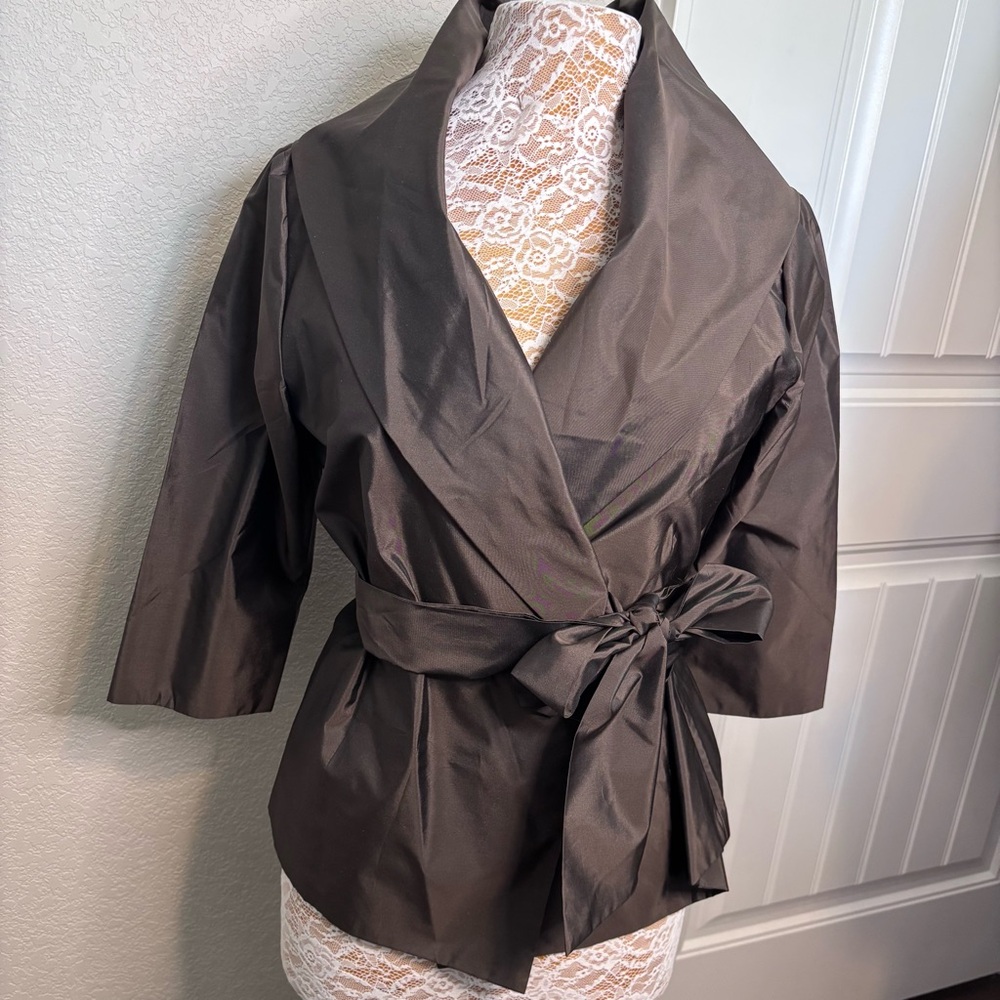 Marc Bouwer Bronze Women's ‎ Wrap Silk Blend Blazer